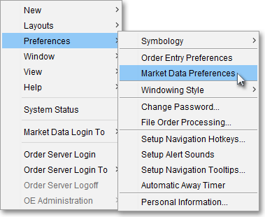 select order entry preferences