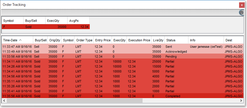 order tracking window