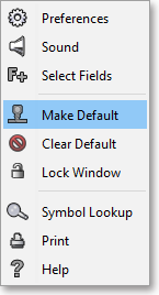 default menu