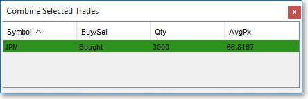 combine selected trades window