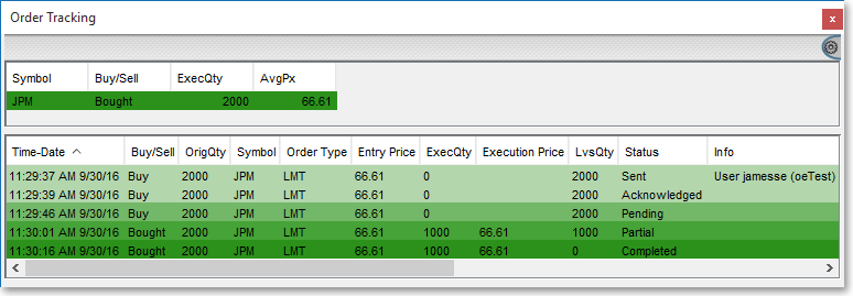 order tracking window