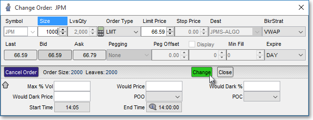 change order window