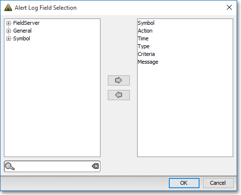 log fields tab