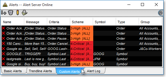 order alerts tab