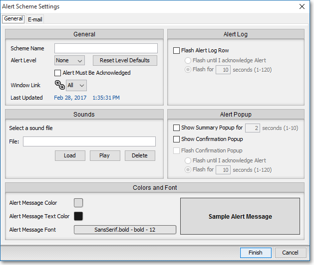 alert scheme window