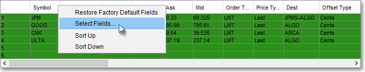 select fields