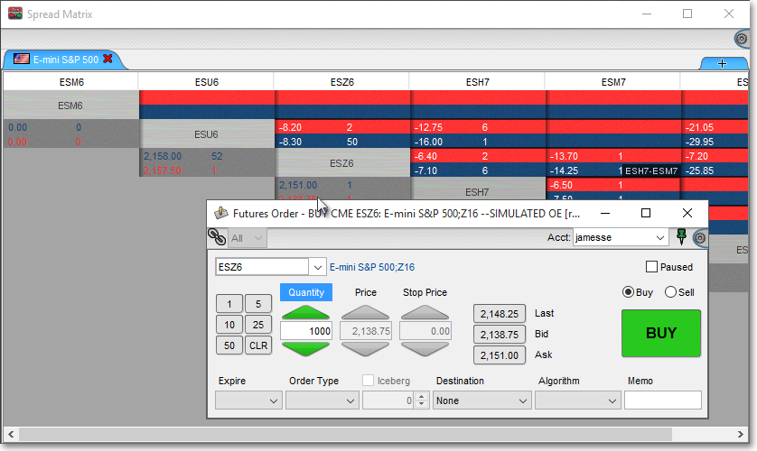 populate futures ticket