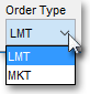 order type drop-down menu