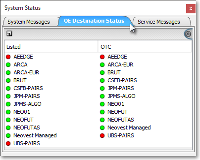 oe destination staus select