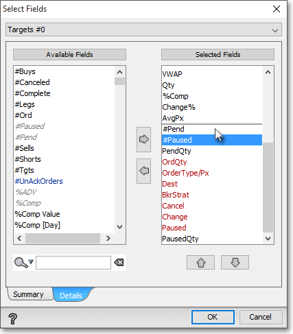 arrange display field